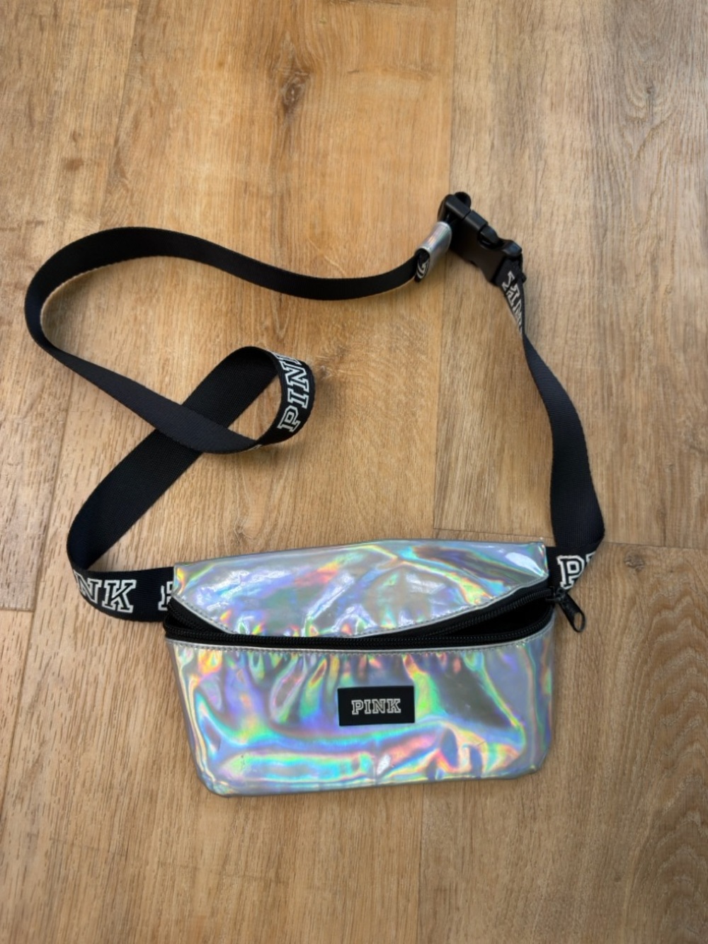 PINK Holographic Iridescent Waist Bag
